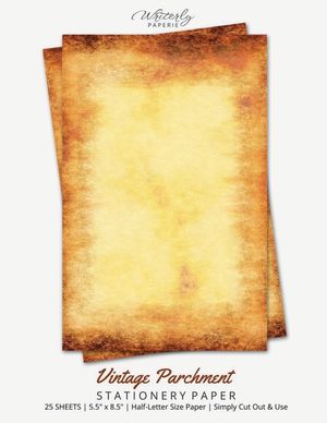 Vintage Parchment Stationery Paper: Half Letter Size Paper, Old Texture Style, Letter Writing Paper, 25-sheets image number 0