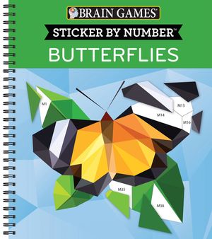 Brain Games - Sticker by Number: Butterflies (28 Images to Sticker) image number 0