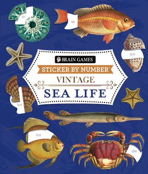 Brain Games - Sticker by Number - Vintage: Sea Life (28 Images to Sticker) image number 0