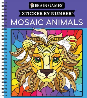 Brain Games - Sticker by Number: Mosaic Animals (28 Images to Sticker) image number 0