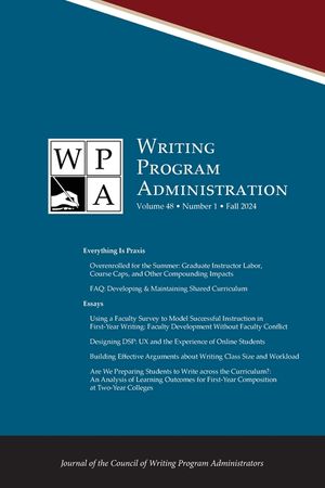 Wpa: Writing Program Administration 48.1 (Fall 2024) image number 0