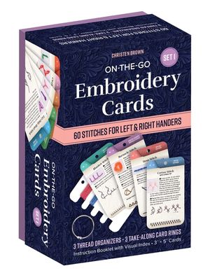 On-The-Go Embroidery Cards Set 1: 60 Stitches for Left & Right Handers, 3 Thread Organizers, 3 Take-Along Rings image number 0