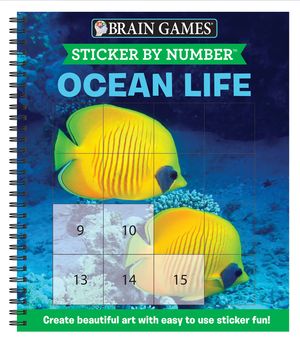 Brain Games - Sticker by Number: Ocean Life (Easy - Square Stickers): Create Beautiful Art with Easy to Use Sticker Fun! image number 0