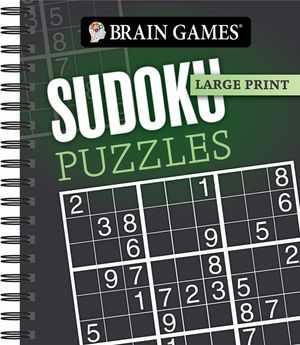 Brain Games - Large Print: Sudoku Puzzles (Dark Gray) image number 0