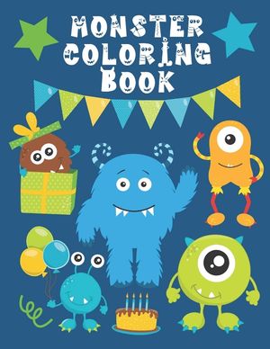 Monster Coloring Book: Funny & Cute Little Monsters Easy Fun Color Pages For Kids image number 0