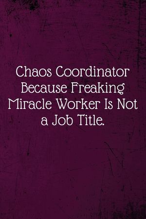 Chaos Coordinator Because Freaking Miracle Worker Is Not a Job Title.: Coworker Notebook (Funny Office Journals)- Lined Blank Notebook Journal image number 0