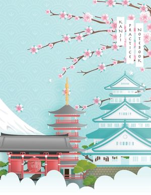 Kanji Practice Notebook: Japanese Landmark Cover - Japanese Kanji Practice Paper - Writing Workbook for Students and Beginners - Genkouyoushi N image number 0