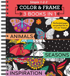Color & Frame - 3 Books in 1 - Animals, Seasons, Inspiration (Adult Coloring Book) image number 0