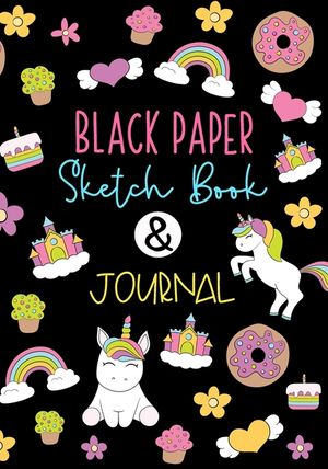 BLACK PAPER Sketch Book & Journal: A Journal And Sketchbook For Girls With Black Pages Gel Pen Paper image number 0