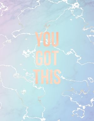 You Got This: Inspirational Quote Notebook, Elegant Blue Marble and Rose Gold - 8.5 x 11, 120 College Ruled Pages image number 0