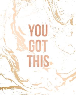 You Got This: Inspirational Quote Notebook, Classic White Marble and Rose Gold - 8 x 10, 120 Wide Ruled Pages image number 0