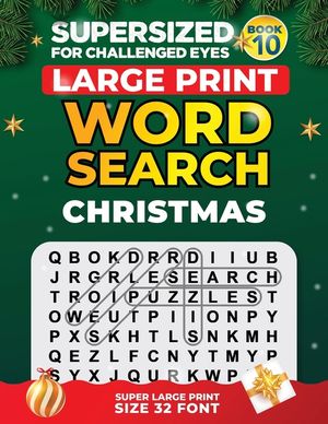 SUPERSIZED FOR CHALLENGED EYES, The Christmas Book: Super Large Print Word Search Puzzles image number 0