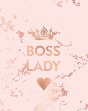Boss Lady: Inspirational Quote Notebook, Trendy Pink Marble and Rose Gold - 8 x 10, 120 Wide Ruled Pages image number 0