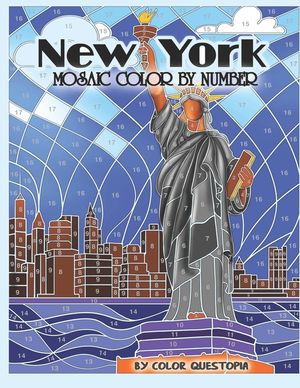New York Mosaic Color By Number: Coloring Book for Adults image number 0