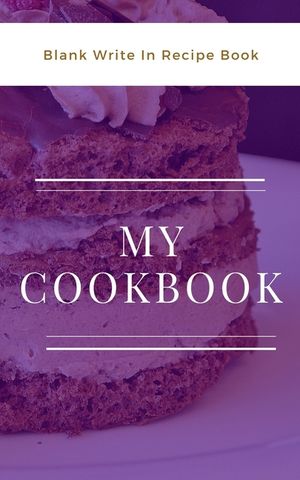 My Cookbook - Blank Write In Recipe Book - Purple And White - Includes Sections For Ingredients And Directions. image number 0