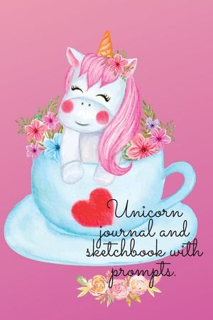 Unicorn journal and sketchbook with prompts. image number 0
