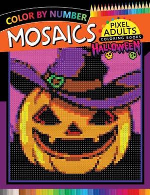 Halloween Mosaics Pixel Adults Coloring Books: Color by Number image number 0