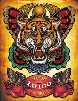 Tattoo Coloring Book: Hand-drawn set of old school Tattoos Coloring Book (Relaxing, Inspiration) image number 0