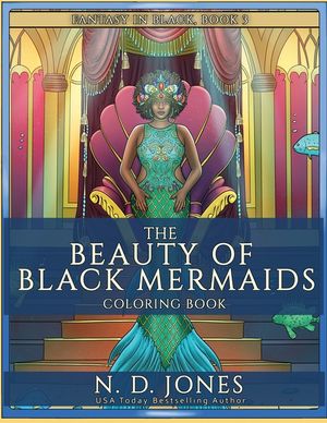 The Beauty of Black Mermaids Coloring Book image number 0