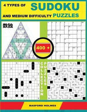 4 Types of Sudoku and Medium Difficulty Puzzles. 400 Collection Puzzles.: Lighthouse Battleship - Yajilin - Calcudoku - Tridoku. Holmes Presents a Sud image number 0