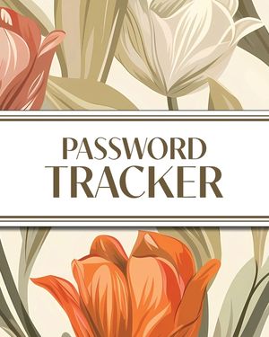 XL Large Print Password Tracker (Autumnal Warm Tone Tulips): 8"x10" 450+ Alphabetical Password Logbook for Easy Organization; Perfect for Seniors with image number 0