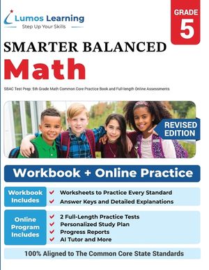SBAC Test Prep: 5th Grade Math Common Core Practice Book and Full-length Online Assessments: Smarter Balanced Study Guide With Perform image number 0