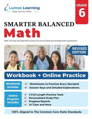 SBAC Test Prep: 6th Grade Math Common Core Practice Book and Full-length Online Assessments: Smarter Balanced Study Guide With Perform image number 0
