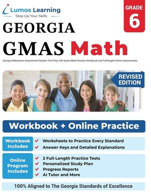 Georgia Milestones Assessment System Test Prep: 6th Grade Math Practice Workbook and Full-length Online Assessments: GMAS Study Guide image number 0