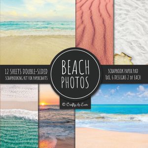 Beach Photos Scrapbook Paper Pad 8x8 Scrapbooking Kit for Papercrafts, Cardmaking, DIY Crafts, Summer Aesthetic Design, Multicolor image number 0