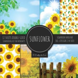 Sunflower Scrapbook Paper Pad 8x8 Scrapbooking Kit for Papercrafts, Cardmaking, Printmaking, DIY Crafts, Botanical Themed, Designs, Borders, Backgroun image number 0