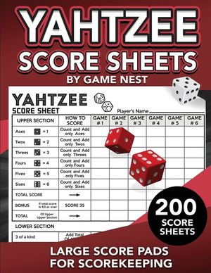 Yahtzee Score Sheets: 200 Large Score Pads for Scorekeeping 8.5 x 11 Yahtzee Score Cards image number 0
