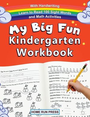 My Big Fun Kindergarten Workbook with Handwriting Learn to Read 100 Sight Words and Math Activities: Pre K, 1st Grade, Homeschooling, Kindergarten Mat image number 0