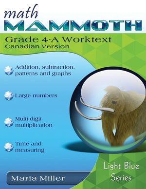 Math Mammoth Grade 4-A Worktext, Canadian Version image number 0