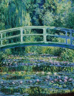 Claude Monet Daily Planner 2025: The Japanese Bridge Painting French Impressionism Art Year Organizer: January-December (12 Months) image number 0