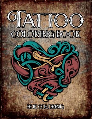 Tattoo Coloring Book: Modern Tattoo Designs, Skulls, Hearts image number 0