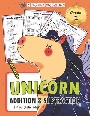 Unicorn Addition and Subtraction Grade 1: Daily Basic Math Practice for Kids image number 0