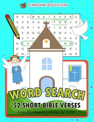 Word Search 52 Short Bible Verses: Friendly Memory Verses for Kids image number 0