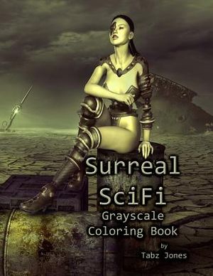 Surreal SciFi Grayscale Coloring Book image number 0