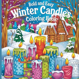 Winter Candles Coloring Book: Coloring Book for Adults ( Large Print ) image number 0