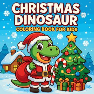Christmas Dinosaur Coloring Book for Kids image number 0
