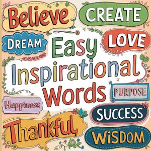 Inspirational Words Easy Coloring Book: Inspirational Coloring Book for Teens image number 0