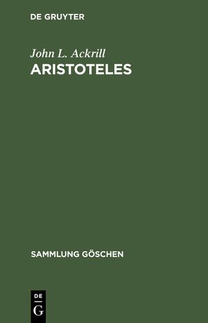 Aristoteles: Eine Einf&uuml;hrung in Sein Philosophieren image number 0