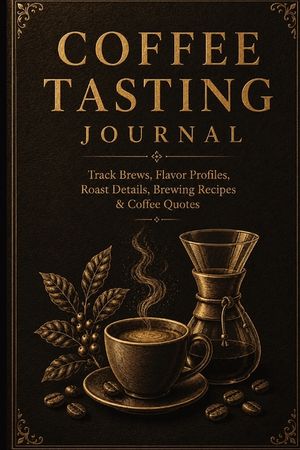 Coffee Tasting Journal: Track Brews, Flavor Profiles, Brewing Recipes & Coffee Quotes image number 0