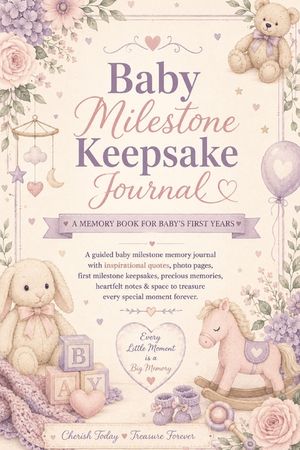 Baby Milestone Keepsake Journal: A Guided Baby Milestone Memory Journal with Inspirational Quotes, Photo Pages, First Milestone Keepsakes, Precious Me image number 0