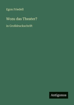 Wozu das Theater?: in Gro&szlig;druckschrift image number 0