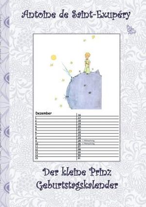 Der kleine Prinz - Geburtstagskalender: Kalender, Le Petit Prince, The little Prince, Kunst, Klassiker, M&auml;rchen, Schulkinder, 1. 2. 3. 4. Klasse, Grun image number 0