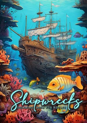 Shipwrecks Coloring Book for Adults: Ocean Coloring Book Adults Grayscale Sea Life Coloring Book Adults image number 0