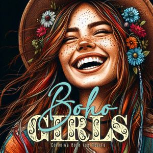 Boho Girls Coloring Book for Adults: Girl Portraits Coloring Book - Boho Coloring Book for Adults Hippie - Hairstyles Coloring Book for Teenagers image number 0