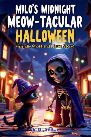 Milo's Midnight Meow-tacular Halloween: Friendly Ghost and Kitten Story A Fun Picture Book for Kids Ages 3-5 with Coloring Pages, Silly Jokes, Tongue image number 0