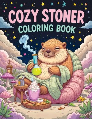Cozy Stoner Coloring Book: Trippy & Fun Psychedelic Designs with Cute Animals for Relaxation, Creativity and Chill Vibes for Adults image number 0